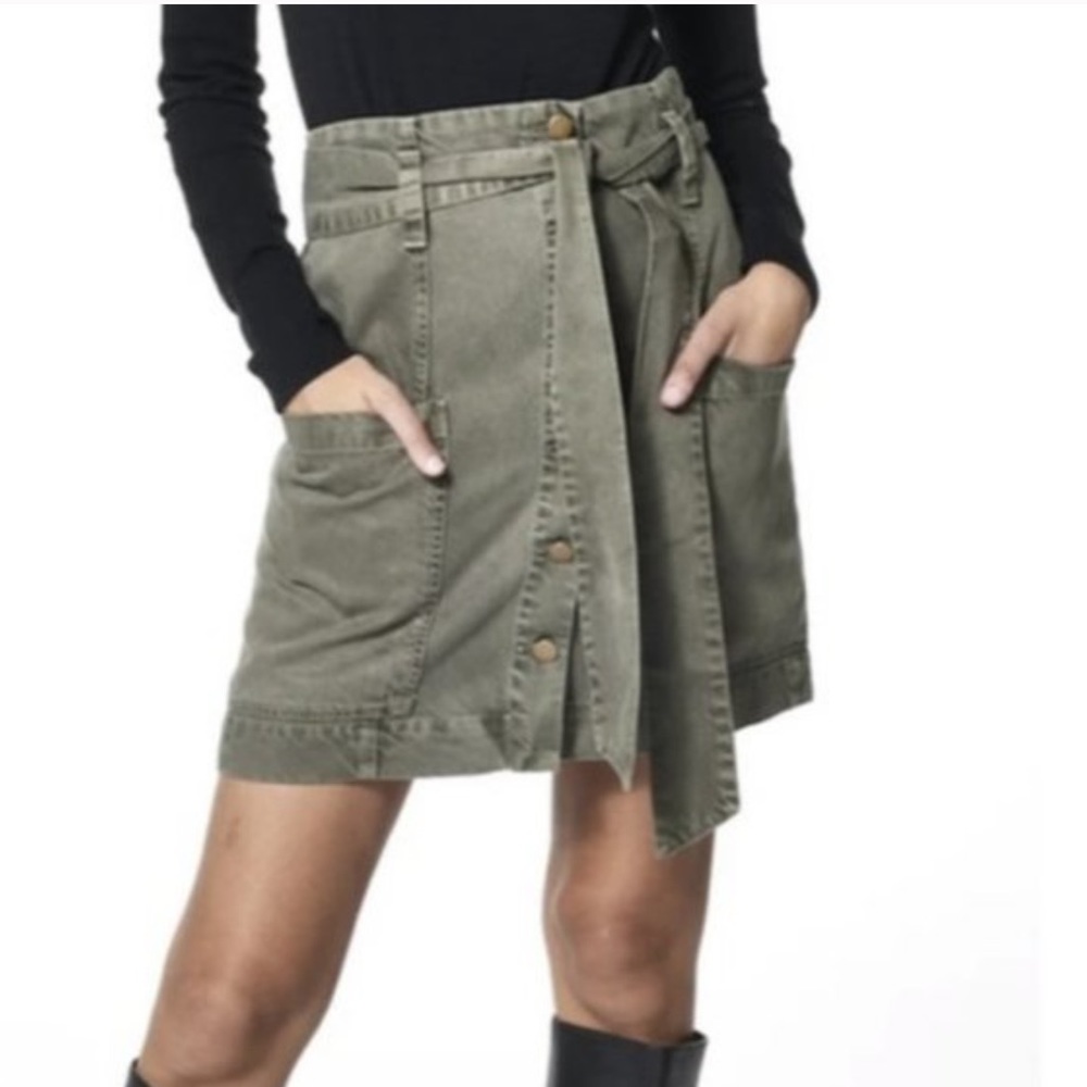 NWT Young Fabulous & Broke Kace Denim High Waist Paper Bag Skirt Sz S $110 - Picture 2 of 11